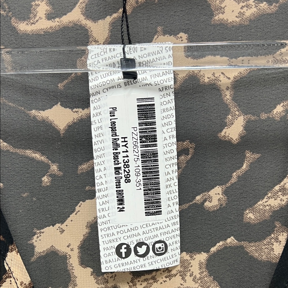 Plus Leopard Ruffle Beach Midi Dress - Picture 2 of 4